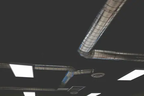 Duct run in a finished ceiling