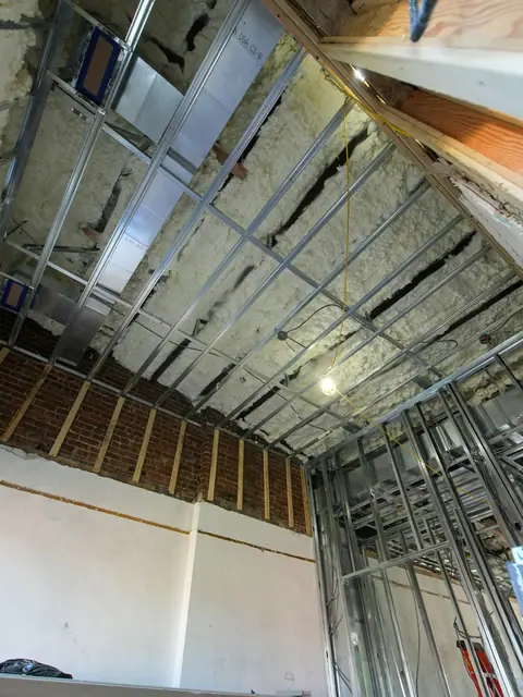 Foam on a sloped ceiling