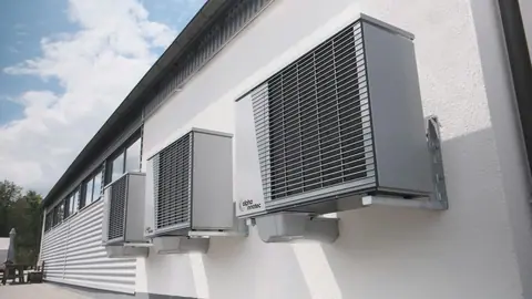 Outdoor units on a building