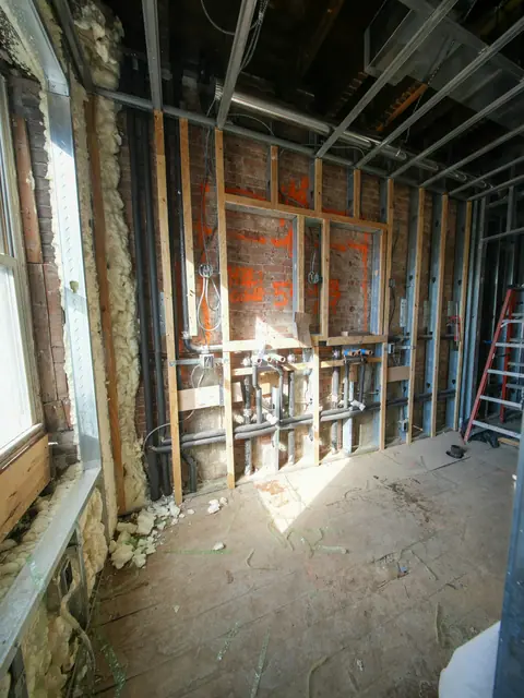Renovation interior with ladder