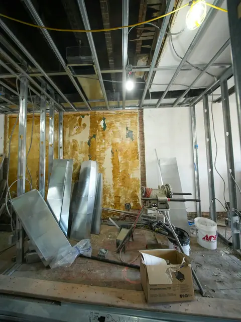 Interior renovation with duct sections